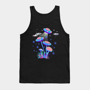 Mushroom UFO and Aliens Tank Top